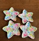 Sigrid Olsen Melamine Ocean Starfish Shaped Appetizer Tidbit Plates Set of 4