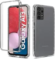 Samsung Galaxy A13 4G Front and Back Case [Built in Screen Protector]Transparent Clear Fully Protection PC Hard Soft Slim Thin Cover Bumper Shockproof For (Samsung Galaxy A13 4G)