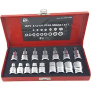 AOK by KC Tools 16pc 1/2" Dr Star Bit Socket Set