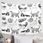 Black and White Cats Tapestry