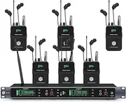 EM200 UHF Wireless in Ear Monitor System 2 Channel 6 Bodypacks Monitoring with in Earphone Used for Stage, Band, Recording Studio and Live Performance
