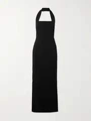 [Solace London] Solace London - Illona Crepe Halterneck Gown - Black - UK 16 UK 16 Black