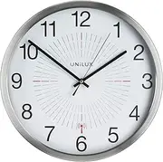UNILUX 400094566 Large Radio Wall Clock Outdoor 35.5 cm Grey for Indoor and Outdoor Use German Precision Quartz Movement Analogue Clock for Outdoor Use