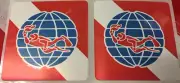 Dive flag world stickers you get 2 stickers gift idea 2.5 X 2.5 scuba diving