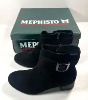 Women's Size 7.5 - Mephisto Gianina Black Velcalf Premium Side Zip Ankle Boot