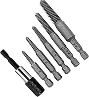 5Pack Stripped Screw Extractor, Screw Extractor Set, HSS Easy Out Broken Bolt Extractor Kit with Extension Screw Holder for Screw or Bolt 1/8 to 3/4 inch