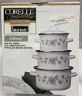 Vintage Corelle Coordinates Lincoware 6pc Callaway Enamel Mini Stock Pots Lids