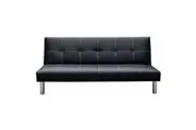 Sarantino 3 Seater Faux Leather Sofa Bed Couch - Black