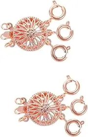 LALAFINA 2pcs Necklace Layering Clasp Layered Necklace Clasp Jewelry Hook Prevent Tangles DIY Stacker