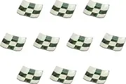 Set of 10, Oribe Ichimatsu Koyori Dish (4.8 x 4.8 x 0.7 inches (12.1 x 12.1 x 1.7 cm) | Setomonohonpo