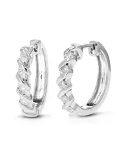 Amairah Silver 0.50 ct. tw. Lab-Grown Diamond Hoops