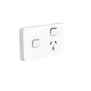 Clipsal Iconic Series Cover Frame - 2 Switches & 1 Socket - 10 A - Horizontal - Vivid White - 3015XC-VW