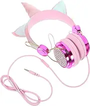 jojofuny Unicorn Headphones with Microphone Cute Wired Headset for Cable for School Home and Travel Present for Family and Friends