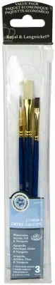 3 Pack Royal & Langnickel(R) Camel/Bristle Value Pack Brush Set-3/Pkg 9103