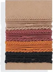 Hair Ties Bracelet Boho Ponytail Holder for Women's Thick, Thin, Long, Curly Hair - Lolalet Super Cute Soft Braided Nylon Elastics, 16 Pcs, Style A