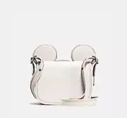 NWT Coach x Disney Patricia Saddle Crossbody bag With Mickey Ears Ivory
