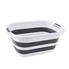 Br Home 45L Collapsible Laundry Basket Washing Clothes W/Handles Bin Foldable Gr
