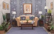 brown LIVING ROOM set: COFFEE, HALL, 2 SIDE TABLES & TV CONSOLE 1/6 for BARBIE