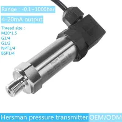 Pressure Transmitter 12V 24V Water Gas Sensor 100mbar 1bar 150psi 0-10V 4-20mA