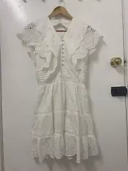 Sir The Label Cotton White Backless Minidress