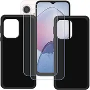 LCEHTOGYE Case for Coolpad Cool 40i + 2 Pcs Tempered Glass Screen Protector, 2 X Slim Black Shock-Absorption Soft TPU Bumper Protective Phone Case Cover for Coolpad Cool 40i (6,56")