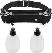 Running Belt Waist Bag,Kiwinvou Waist Bag with Hidden Water Bottle Holder for Outdoor Activities,Gym,Walking,Running, Hiking, Cycling,Unisex (Black)