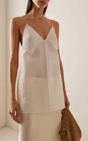 [Khaite] Talsie Silk-Cotton Organza Tank Top