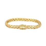 14k Yellow Gold Oval Weaved Mens Bracelet, 8.25"