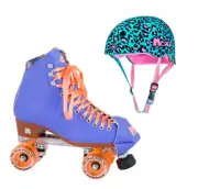 Moxi Combo Set - Beach Bunny Roller Skate (Periwinkle Sunset) & Helmet (Leo)