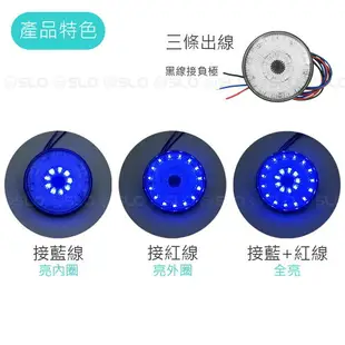 SLO【LED二代+圓形反光片】LED 反光片 反光燈片 反光片燈 防水 定位燈 煞車燈 方向燈 車側 三段式 機車