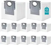 12 Pack Vacuum Bags Compatible for Xiaomi Roborock Roborock S8+ / S8 Pro Ultra S7 MaxV Ultra Q5 Q5+ Q7 Q7+ Q7 MAX+ Clean Base Automatic Dirt Disposal Bags Note: Not for S7 MaxV Plus Dust Bags
