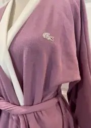 NWT Lilac purple LACOSTE french terry bathrobe one size S M