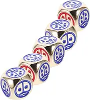 Kisangel 5pcs Dice for Game Board Game Dice Party Accessories Party Favor Golden Zinc Alloy