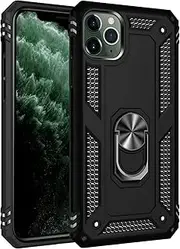 Cavor for iPhone 11 Pro Case (5.8") TPU Case PC Bumper 360° Rotation Ring Holder Kickstand Back Cover [Work with Magnetic Car Mount] Shockproof Protective Cover-Black