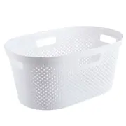White Flexible Laundry Basket Hamper Clothes Washing Bag Organiser Toy Storage Bin