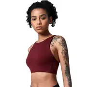 Nevenka Criss-Cross Back Sports Bra Medium-High Support Workout Tops-Red
