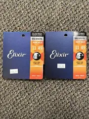 Elixir Nanoweb Electric Guitar Strings MEDIUM GAUGE X2 SETS, BRAND NEW SEALED
