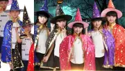 Girl Boy Children Halloween Witches Vampire Cape Cloak Party Costume + Hat
