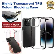 For iPhone 15/15 Plus/15 Pro/15 Pro Max Slim Clear Soft Shockproof Bumper Case