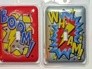 DC Comics Marvel "BOOM!" or "WHAM!" Light Switch Cover Plate Batman YOU PICK NEW