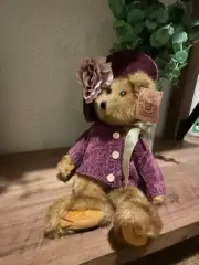 Bearington Collection Kristen 14" Teddy Bear with Sweater Rose Hat - Style 1120
