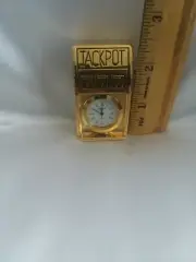 Vintage Gold Tone Triple 7 Desk Clock. 2.5" Tall