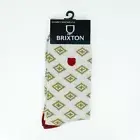 Brixton Done Proper Knit Sock Mens in Off White Dark Brick- OSFA -White