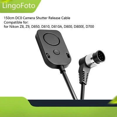 150cm DC0 Camera Shutter Release Cable for Nikon Z8, Z9, D850, D810, D810A, D800