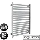 Heated Towel Rail - Flat Bars - 600mm Wide - Dual Wired - Stainless Steel