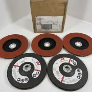 3M 61197 Abrasive Flap Disc 947D, Type 27, 7" in x 7/8" in Grade 80 QTY (5)