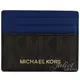 【全新現貨 補15個】茱麗葉精品 MICHAEL KORS 金字LOGO MK滿版PVC信用卡名片夾.深咖/藍現金價$1,480