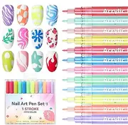 Nail Paint Pen | Vibrant Colors Smudge-proof Quickly Drying Nail Painting Pen,Precision Painting 12x Polish Sticks Liquid Waterproof for Women