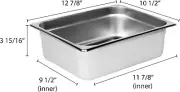 Thunder Group half size 4" deep anti jam pans 25 gauge, comes in each