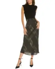 NWT All Saints KAYLA MASALA 2 In 1 DRESS Size XS Black/Forest Green NEW